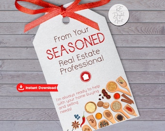 PRINTABLE Seasoned Real Estate Pop By Tags, Spices BBQ Rub Pop By Favor Label Sticker Download, Agent Broker Summer Grill Marketing Tag