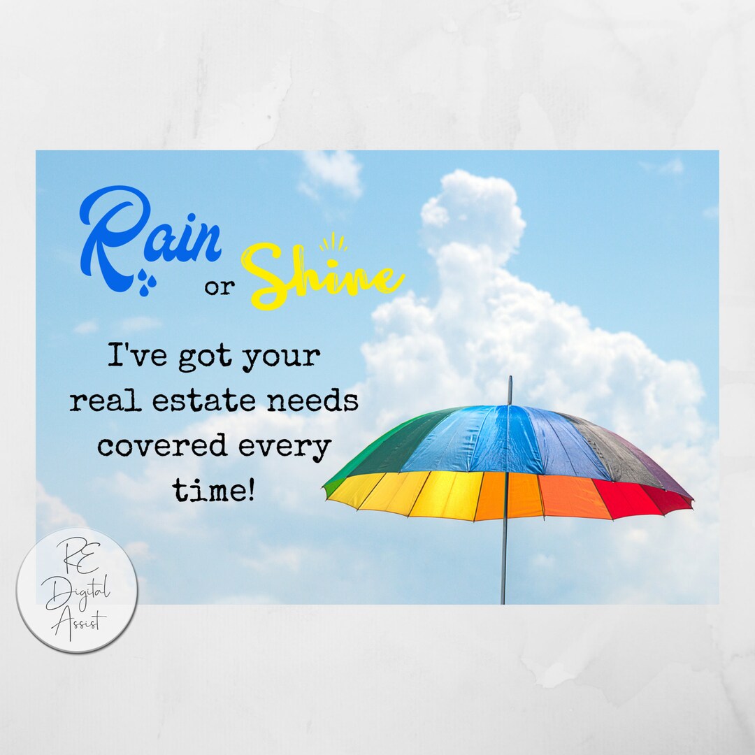 Rain or Shine Spring Real Estate Farm Marketing Postcard Front, Home