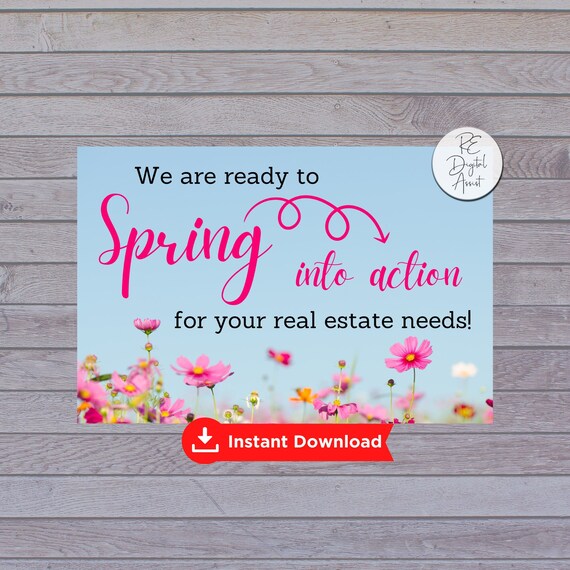 Spring Real Estate Marketing Postcard | Lead Generation Business March April Mailer | Agent Broker Team | Pop By Drip Campaign PDF 4x6