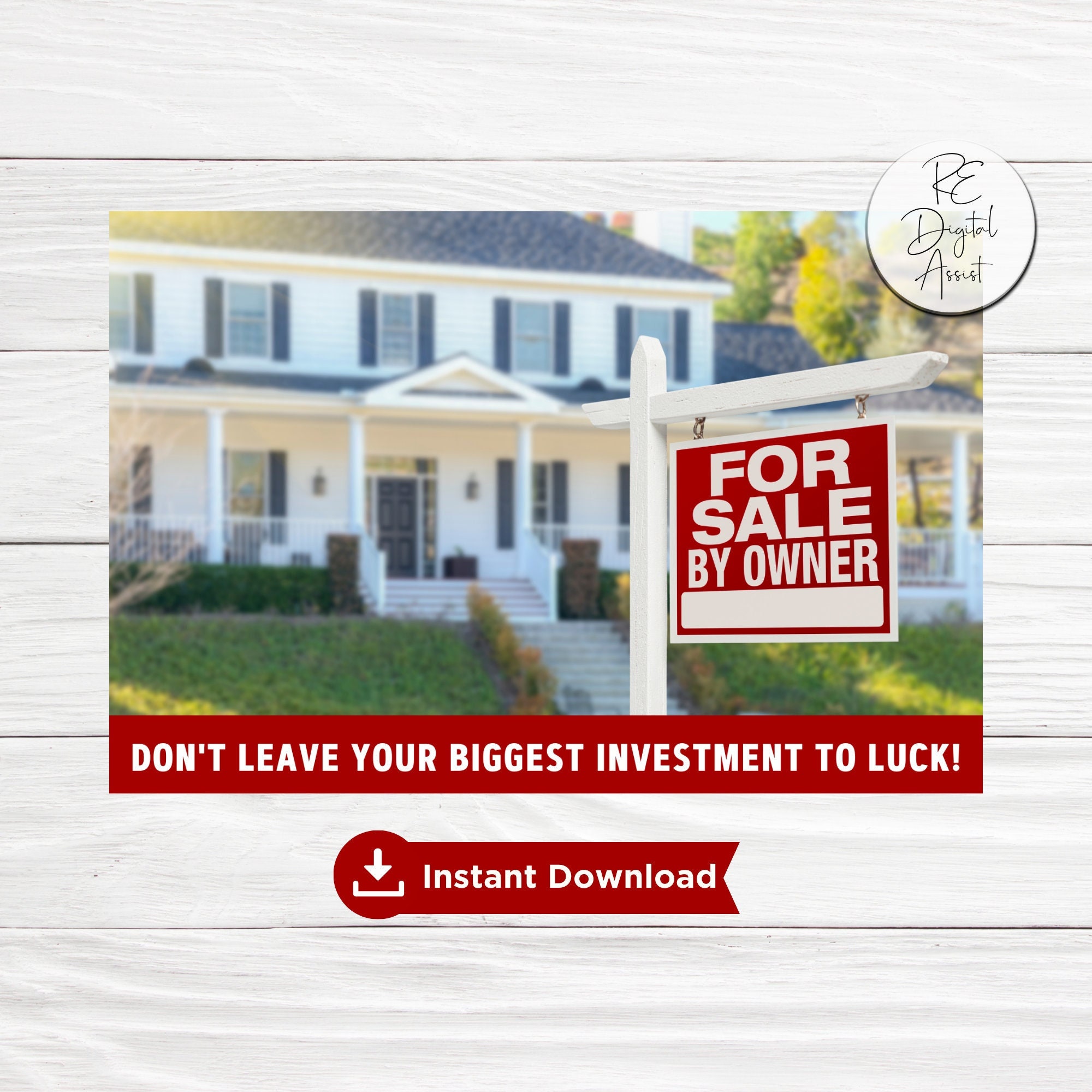 FSBO Investment Luck Real Estate Farm Marketing Postcard Etsy