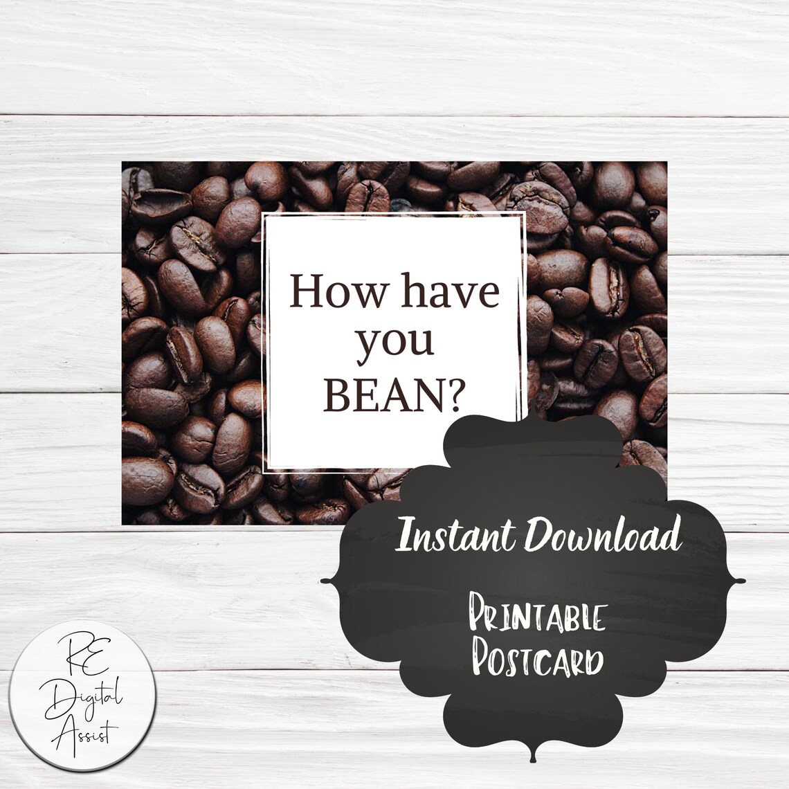 Coffee Bean Business Customer Marketing Postcard Front Real Etsy