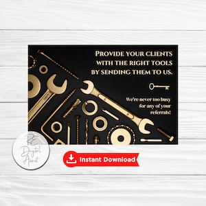 Business Tools Referrals Marketing Postcard Front, Real Estate Mortgage Insurance Pop By Tag Group Team Card, Printable Download PDF 4x6 5x7