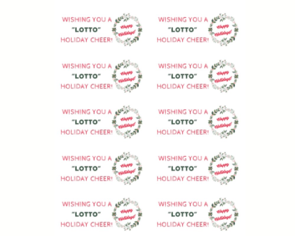 Holiday Lotto Tickets Printable Gift Tags for Neighbor Gift - Etsy