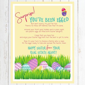 Easter Egged Real Estate Flyer PDF |  Business Easter Instant Download Printable Pop By Easter Flyer, Spring Easter Real Estate