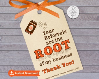 PRINTABLE Root Beer Pop By Tags Business Referrals, Real Estate Soda Candy Float Favor Label Sticker Download, Agent Broker Summer Marketing
