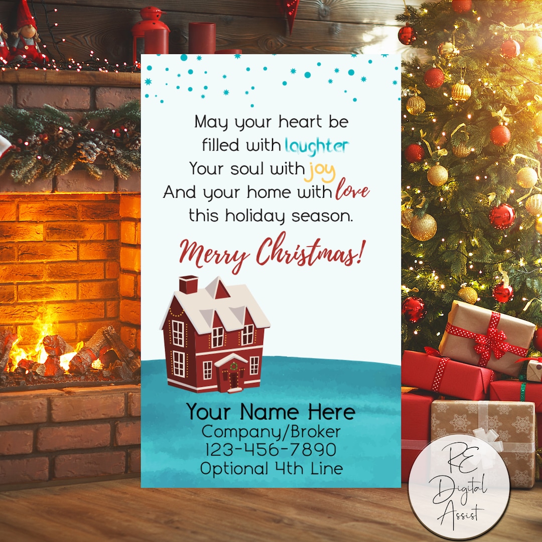 Home Merry Christmas Wishes Real Estate Gift Tag Personalized Farm