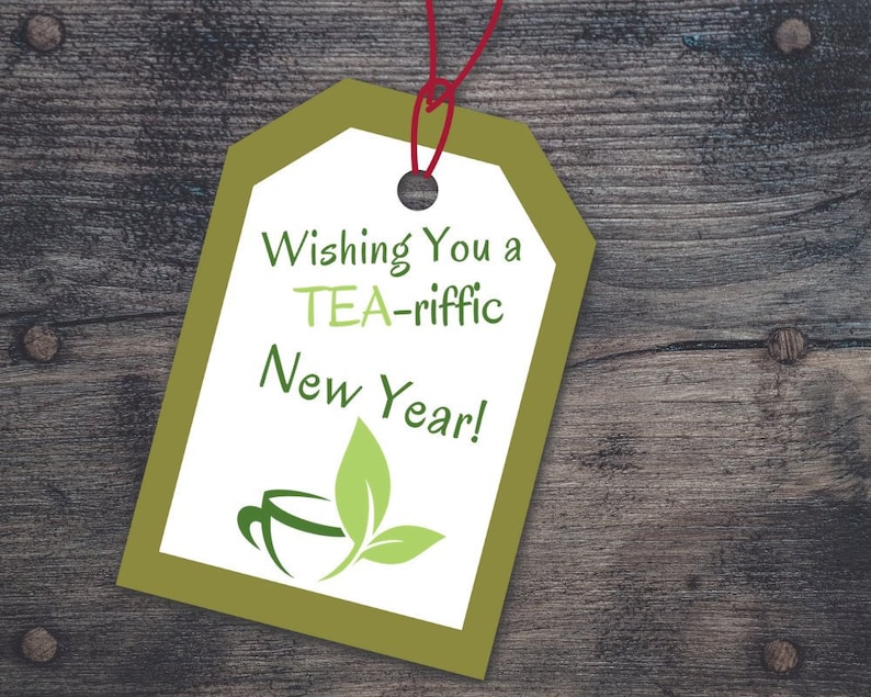 NEW YEAR Tea Gift Tags Printable Gift Healthy New Year Gift | Etsy