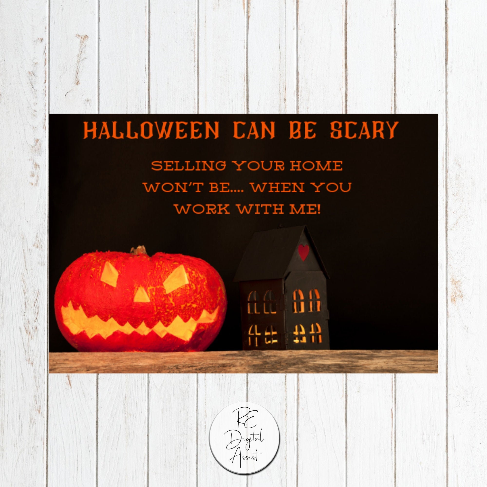 Halloween Real Estate Postcard Front Design Instant Download Etsy