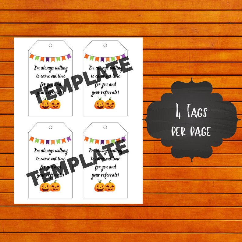 Pumpkin Carve Real Estate Printable Referral Pop By Tags Etsy