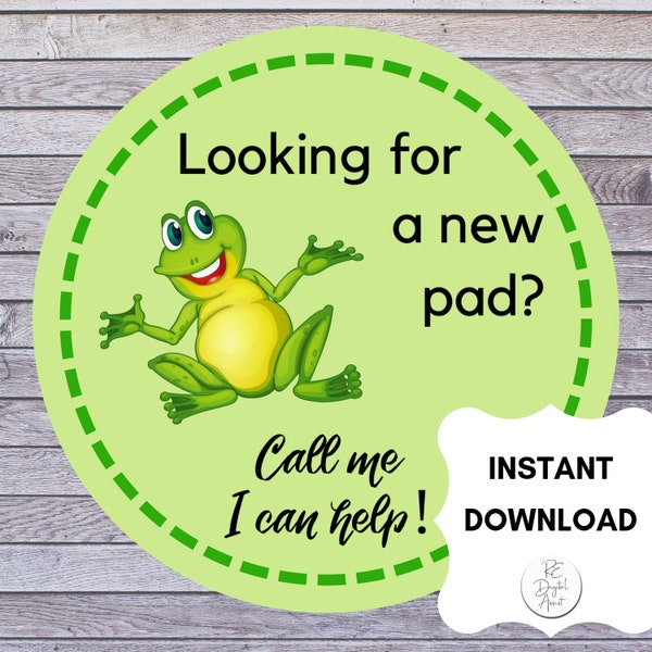 Real Estate FROG PAD Tags Printable | Pop By Gift Cards | Leap Year Day Sticker Label |  Pop-by Labels | Pdf Download Mortgage