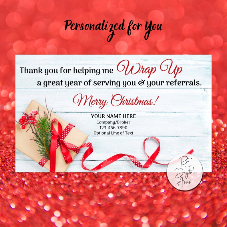 Christmas Holiday Wrap up Real Estate Printable Referral Pop Etsy