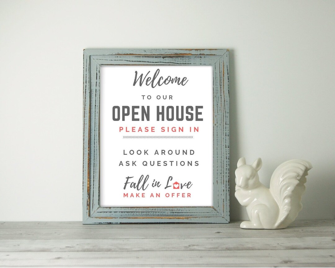 Printable Open House Real Estate Sign, Download Real Estate Agent or
