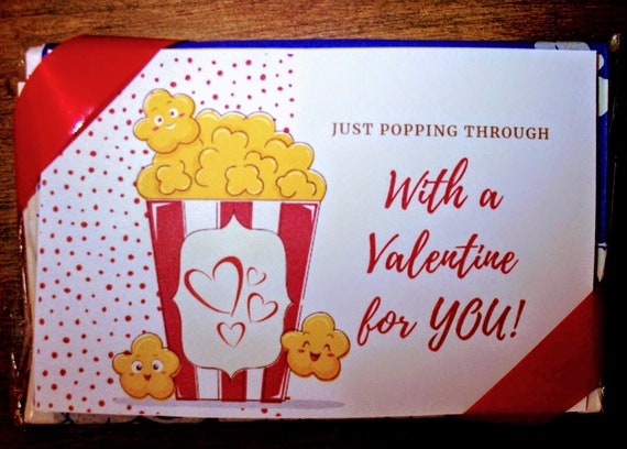 Favor Tag Valentine Favor Instant Download Printable Valentine Treat Valentine Party Digital File Valentine Popcorn Tag 4.25x5.5