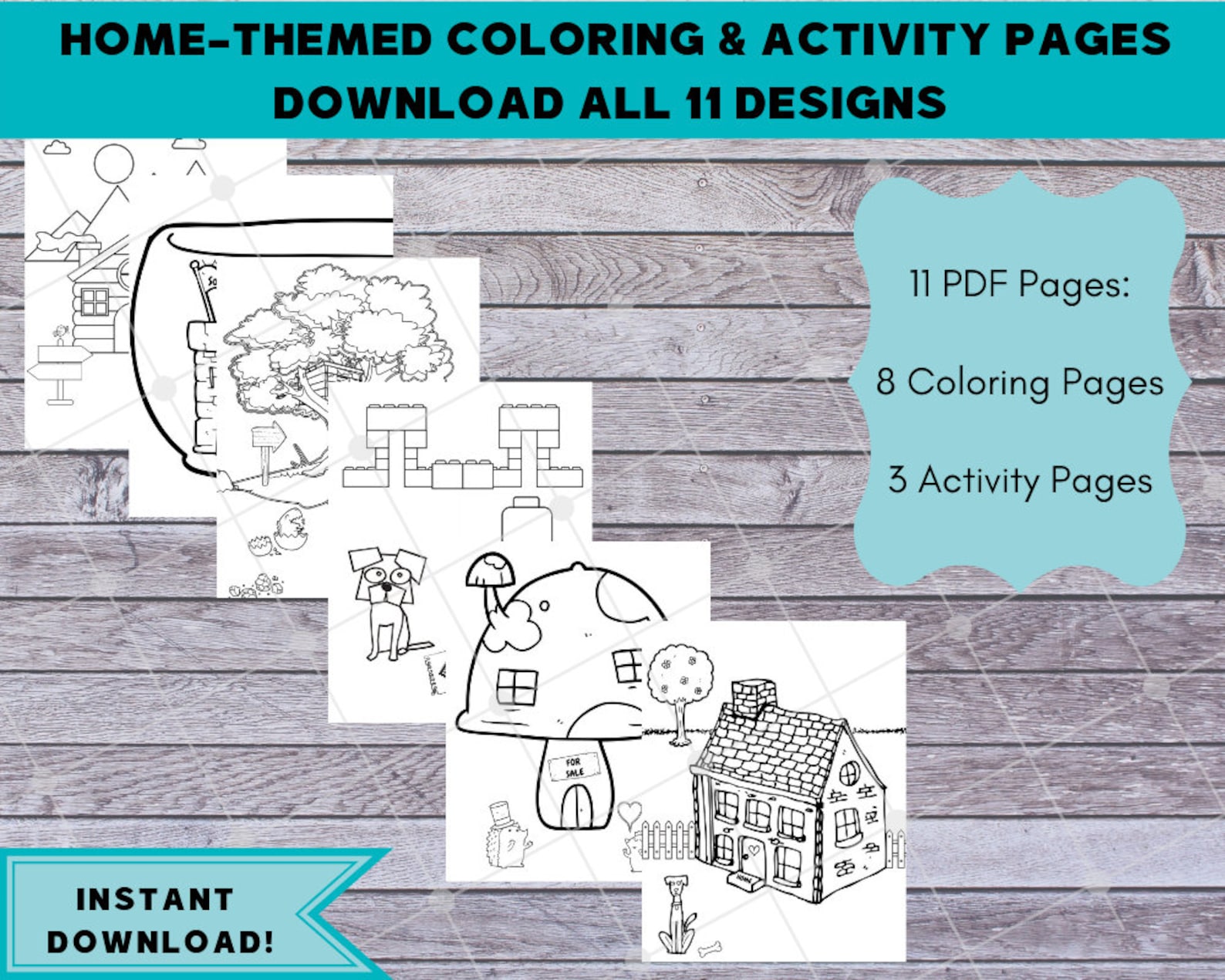Real Estate Coloring Pages, Download 11 Designs Home Themed Kids ...