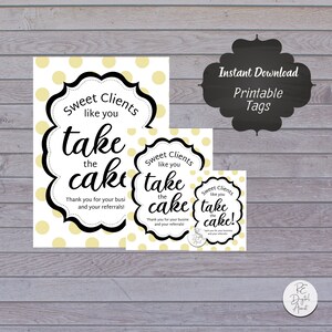 PRINTABLE Cake Cupcake Gift Tags, Business Client Referral, Real Estate ...