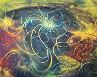 Origin of The Love Universe - By Imre Zsido (Fantasy Art Canvas Print) - Fantasy Drawing | Original Art | Modern Art | Wall Art | Canvas
