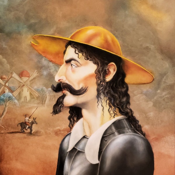 Don Quixote Portrait - By Imre Zsido (Fantasy Art Canvas Print) - Fantasy Drawing | Original Art | Wall Art | Canvas Painting
