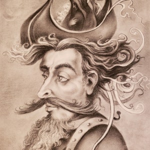 The Sad King - By Imre Zsido (Fantasy Art Canvas Print) - Fantasy Drawing | Original Art | Wall Art | Canvas Painting