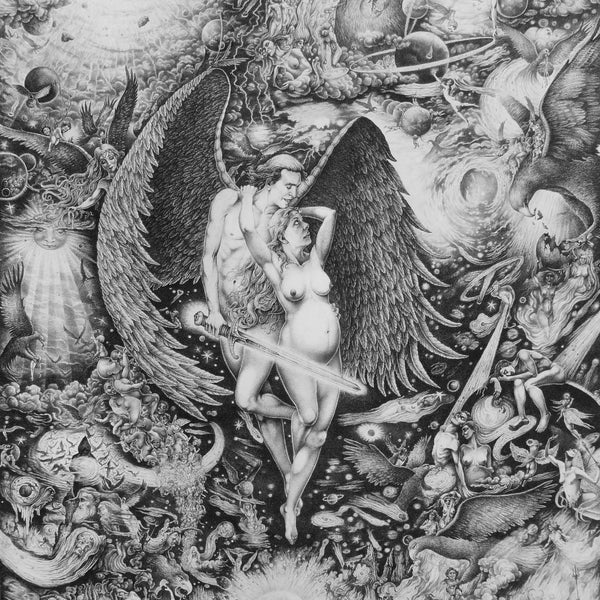 Birth of the Universe - By Imre Zsido (Fantasy Art Canvas Print) - Fantasy Drawing | Spiritual Art | Original Art | Black and White Art