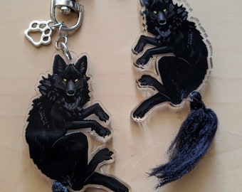 Wolf Soft Tail Acrylic Keychain