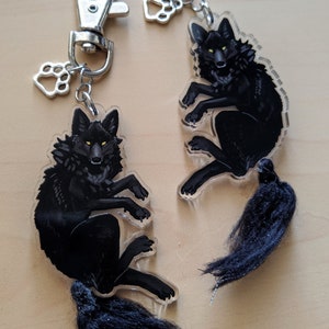 Wolf Soft Tail Acrylic Keychain