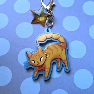 Scorpio Cat 1.5&quot; Acrylic Keychain / Charm - Zodiac Cats