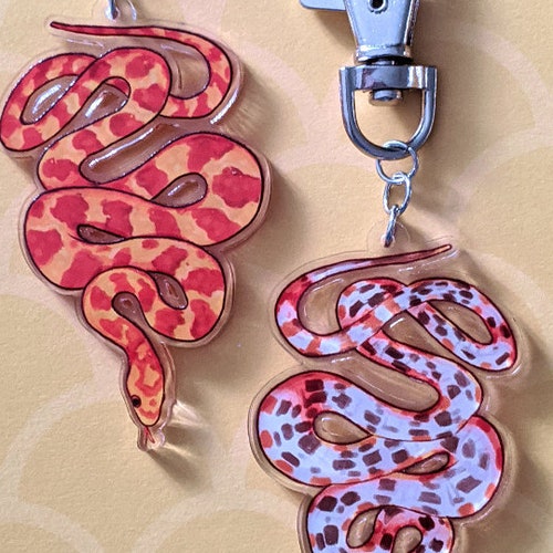 Corn Snake Acrylic Keychain Etsy