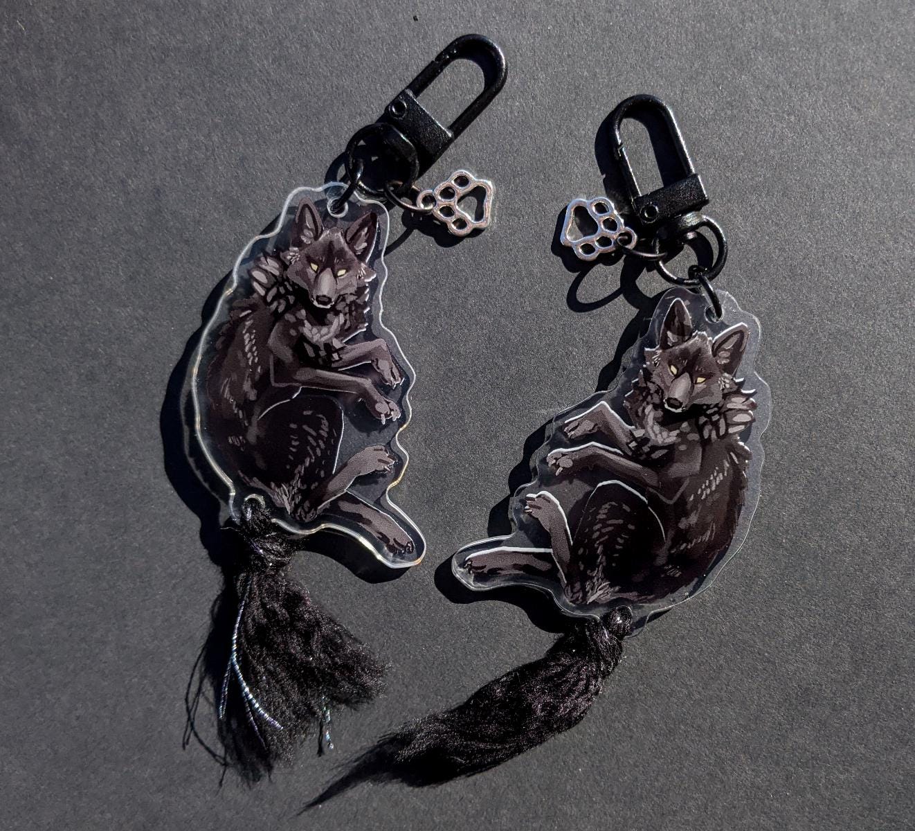 Wolf Soft Tail Acrylic Keychain - Etsy