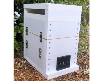 Native Bee Hive Honey Super Design With Tropical Roof Stingless OATH Native BeeHive ABeeC Hives Australian Native Bee Hives