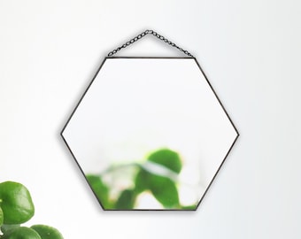 Kleiner Hexagon Spiegel, Geometrischer Spiegel Dekoration, Geometrische Wanddekor, Wandspiegel, Trendige Dekoration, Wandkunst, Unregelmäßiger Spiegel
