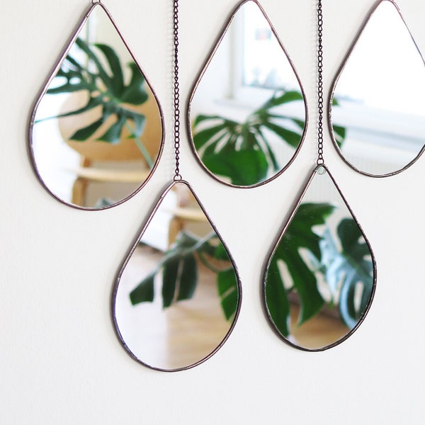 Water Drop Decorative Mirrors, Teardrop Wall Mirror, Living Room Wall Decor, Mirror Wall Art, Trendy Mirrors, Hanging Geometric Mirrors