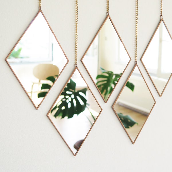 Wall Decor Mirror, Decorative Mirrors, Mirror Wall Art, Trendy Mirrors, Hanging Mirrors, Geometric Wall Decoration, Hallway Wall Decor