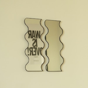 Wavy Mirror, Squiggle Wall Decor, Irregular Home Objects, Assymetrical Small Mirror, Boho Abstract Decoration, Funky Cute Vanity Mirror