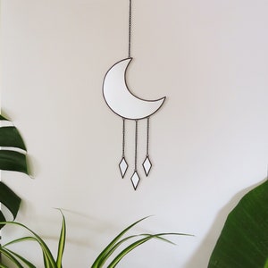 Celestial Wall Decor, Moon Wall Hanging, Celestial Wall Art, Wall Decor with Tassels, Moon Wall Mirror, Bohemian House Decor, Boho Ideas