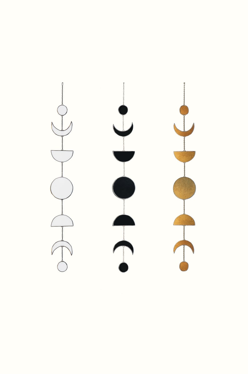 Moon Phases Wall Hanging Stained Glass Wall Art Wall Decor Etsy