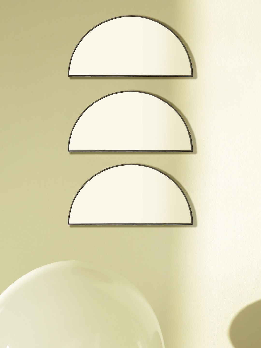 Half Circle Wall Mirror, Minimal Wall Decor, Half Round Wall Art, Semi