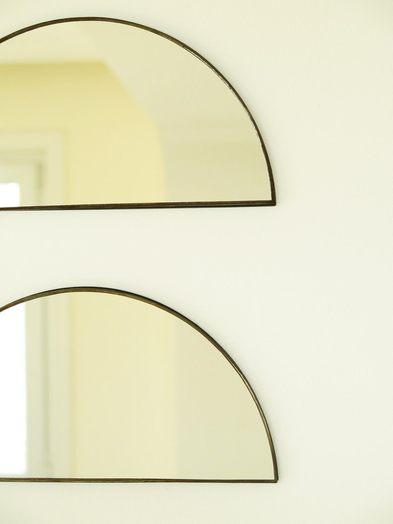 Half Circle Wall Mirror Minimal Wall Decor Half Round Wall Etsy