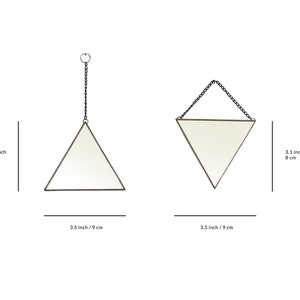 Handmade Triangle Mirror Wall Decor, Geometric Hanging Mirror, Set of 3 image 4