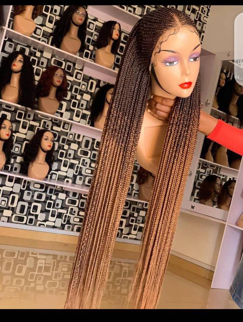 Braided wig. Full lace braided wig Nigerian Woman Braided wigs Etsy