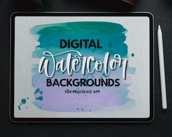 Digital Watercolor Background Stamps for Procreate App