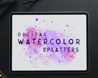Digital Watercolor Splatters for Procreate App