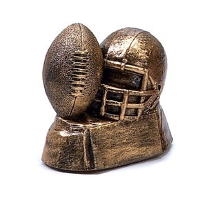 Football Theme with Optional Base + Personalized Custom Engraving, Football Theme, Football Statue, Football Decor, Football Award, USA Made