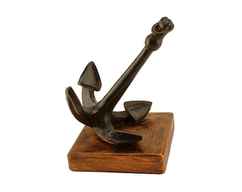 Anchor Statue with Optional Wooden Base and Custom Engraving, Anchor Statue, Sailing Decor, Beach Decor, Sailor Gift, Made in America