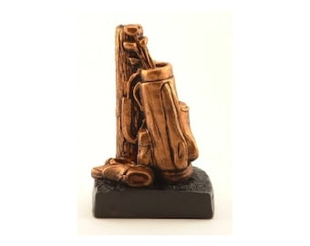 Golf Bag and Shoes Statue with Optional Base + Personalized Custom Engraving, Golf Bag and Shoes, Golf Decor, Golf Award, Made in USA