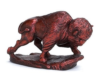 Bison with Optional Wood Base and Custom Engraving, Bison, American Buffalo, American Bison, Custom Engraving, Bison Statue, Made in USA
