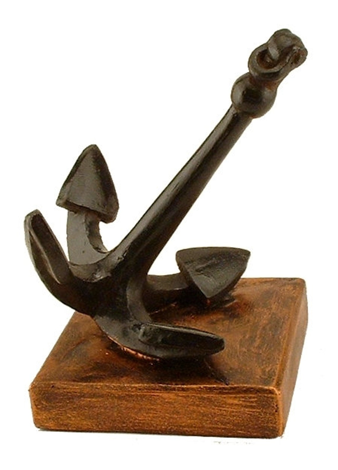 Anchor Statue With Optional Wooden Base and Custom Engraving, Anchor