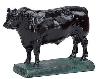 Angus Bull with Optional Wood Base and Custom Engraving, Custom Engraving, Angus Bull, Bull, Farm Home Decor, Bull Statue, Cow,  Made in USA