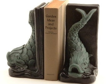 Fish Bookends, Fish Book ends, Animal Bookend, Animal Home Decor, Animal Library Accessories, Fish Decor, Fish Book Accessories, Made in USA
