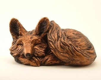 Sleeping Fox with Optional Base + Custom Personalized Engraving, Sleeping Fox, Sleeping Fox Statue, Fox, Fox Statue, Fox Decor, Made in USA
