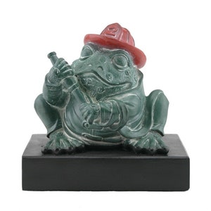 Fire Frog with Optional Base + Custom Personalized Engraving, Fire Frog Statue, Fire Frog, Fire Fighting, Custom Engraving, Made in USA